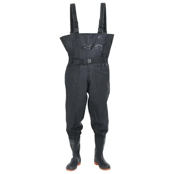 vidaXL Cuissardes avec bottes et ceinture noir taille 38