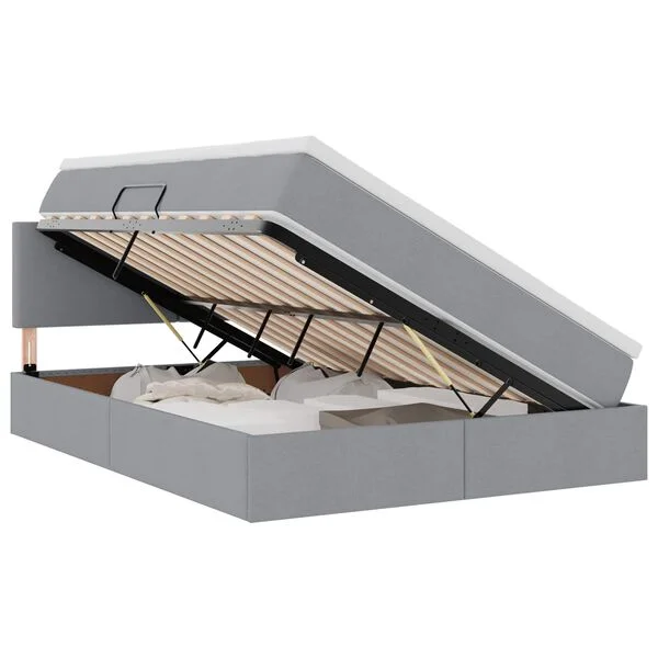 vidaXL Lit avec rangement et matelas Gris clair 140 x 200 cm Velours