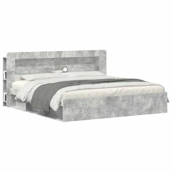 vidaXL Cabinet de Tête de Lit Gris béton Bois d’ingénierie