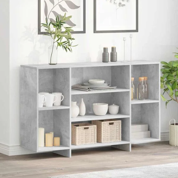 vidaXL Buffet gris béton 120x30x75 cm bois d'ingénierie